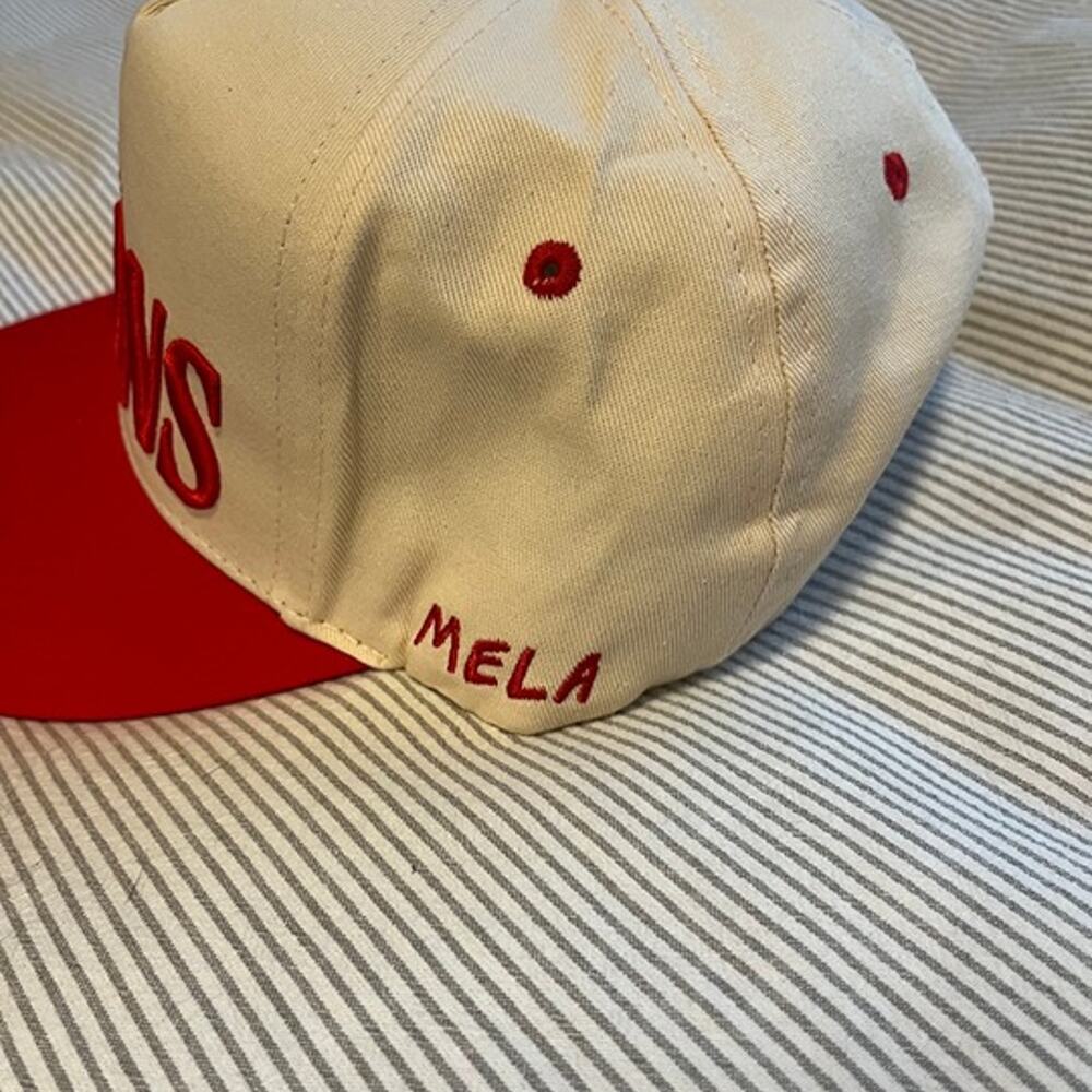 Water MELONS Mela Accessories Hat Adjustable Snapback Tan Red Cap One Size - Picture 2 of 5